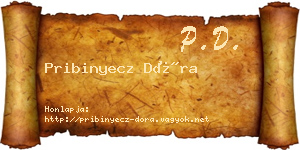 Pribinyecz Dóra névjegykártya